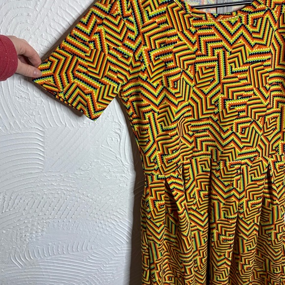 Lularoe Amelia Dress Large Bright Color - Picture 5 of 6